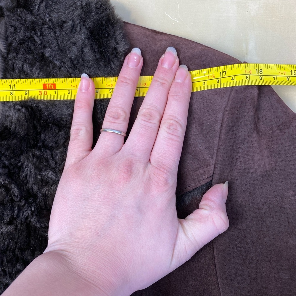 ‼️SOLD‼️Vtg Y2K Penny Lane Coat Leather Faux Fur Jacket Large L Boho Hippie 70s - Picture 6 of 13
